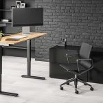 Nimbus standing desk in a furnished office