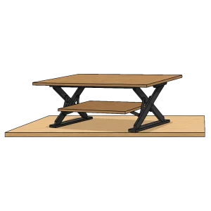 Illustration of a standing desk converter