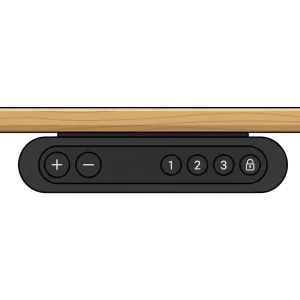 Illustration of an electric standing desk handset